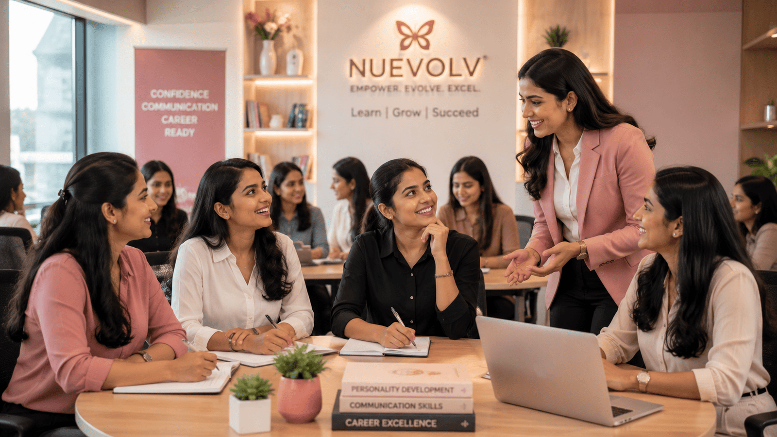 Students learning confidence and career skills at NuEvolv Academy